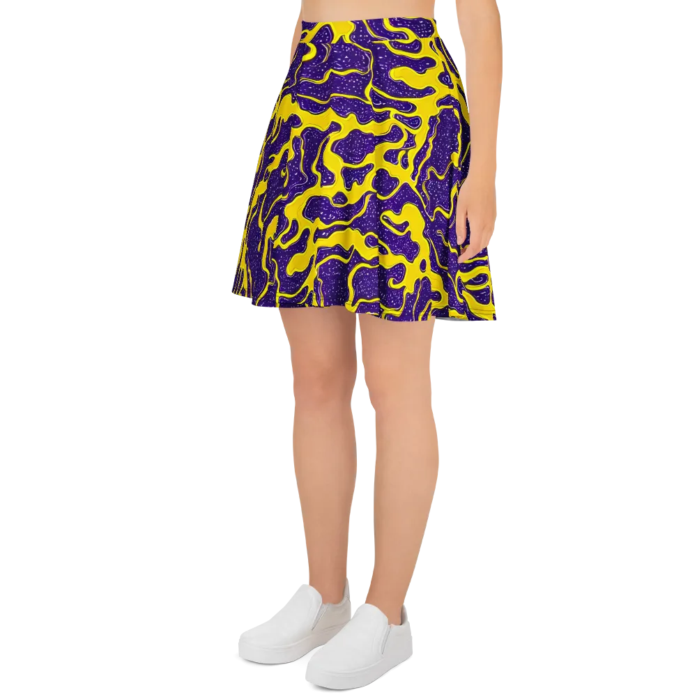 Lemon Nebula on Skater Skirt — Left