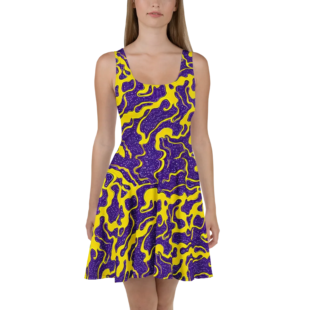 Lemon Nebula on Skater Dress — Front