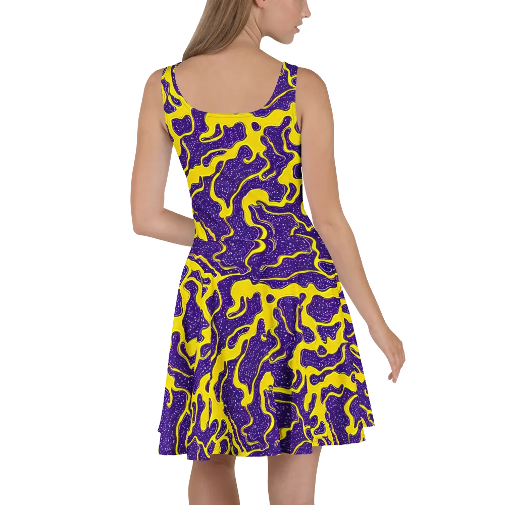 Lemon Nebula on Skater Dress — Back