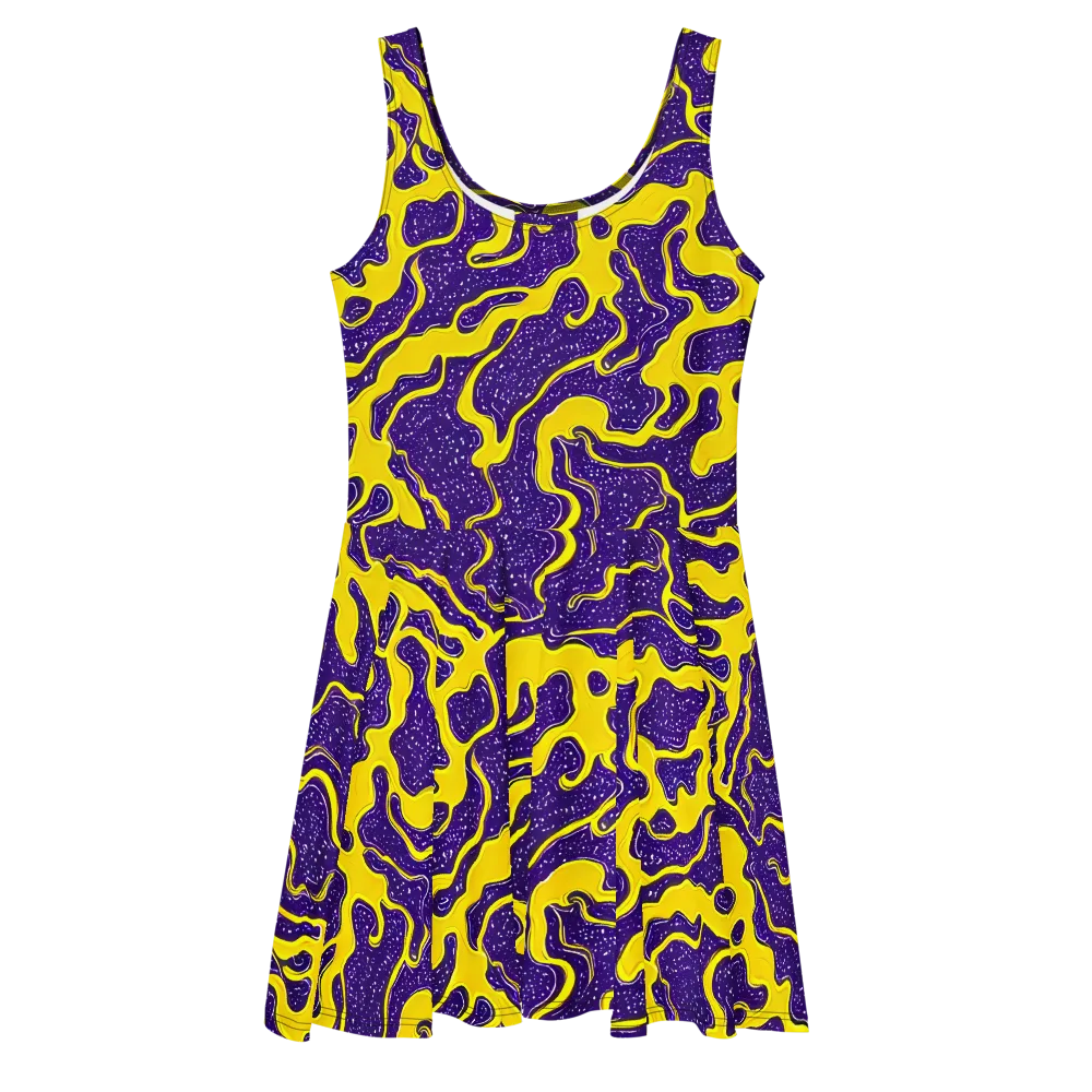 Lemon Nebula on Skater Dress — Front