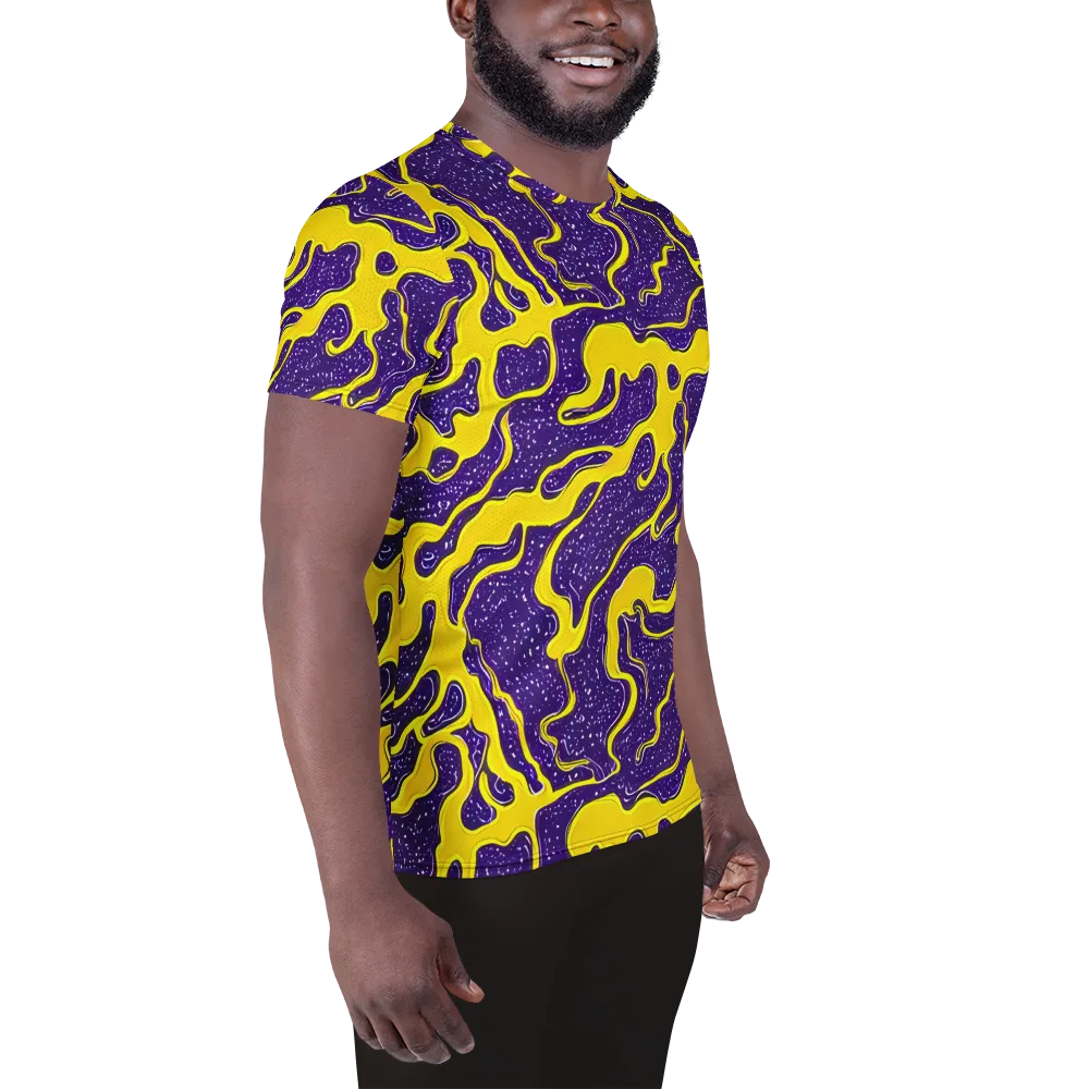 Lemon Nebula on Men's Athletic T-Shirt — Right