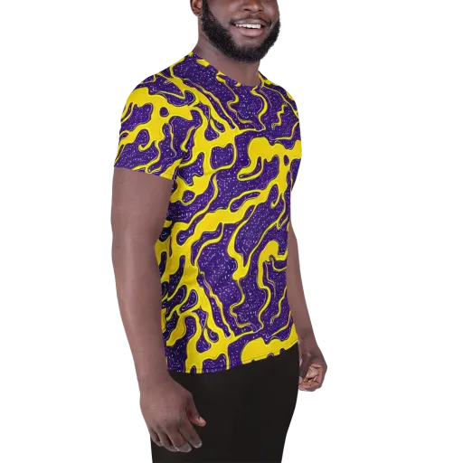 Lemon Nebula on a Men's Athletic T-Shirt