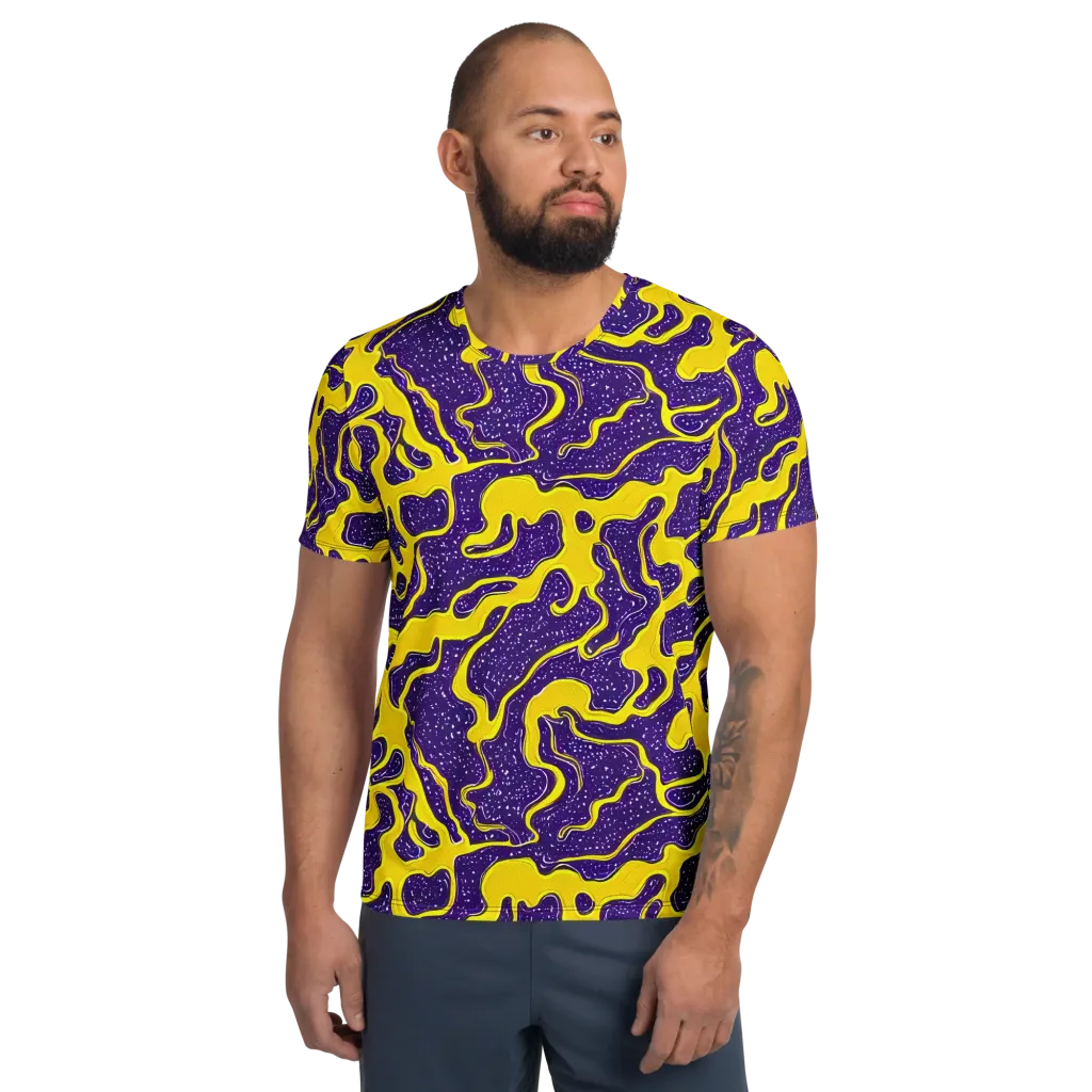Lemon Nebula on Men's Athletic T-Shirt — Front