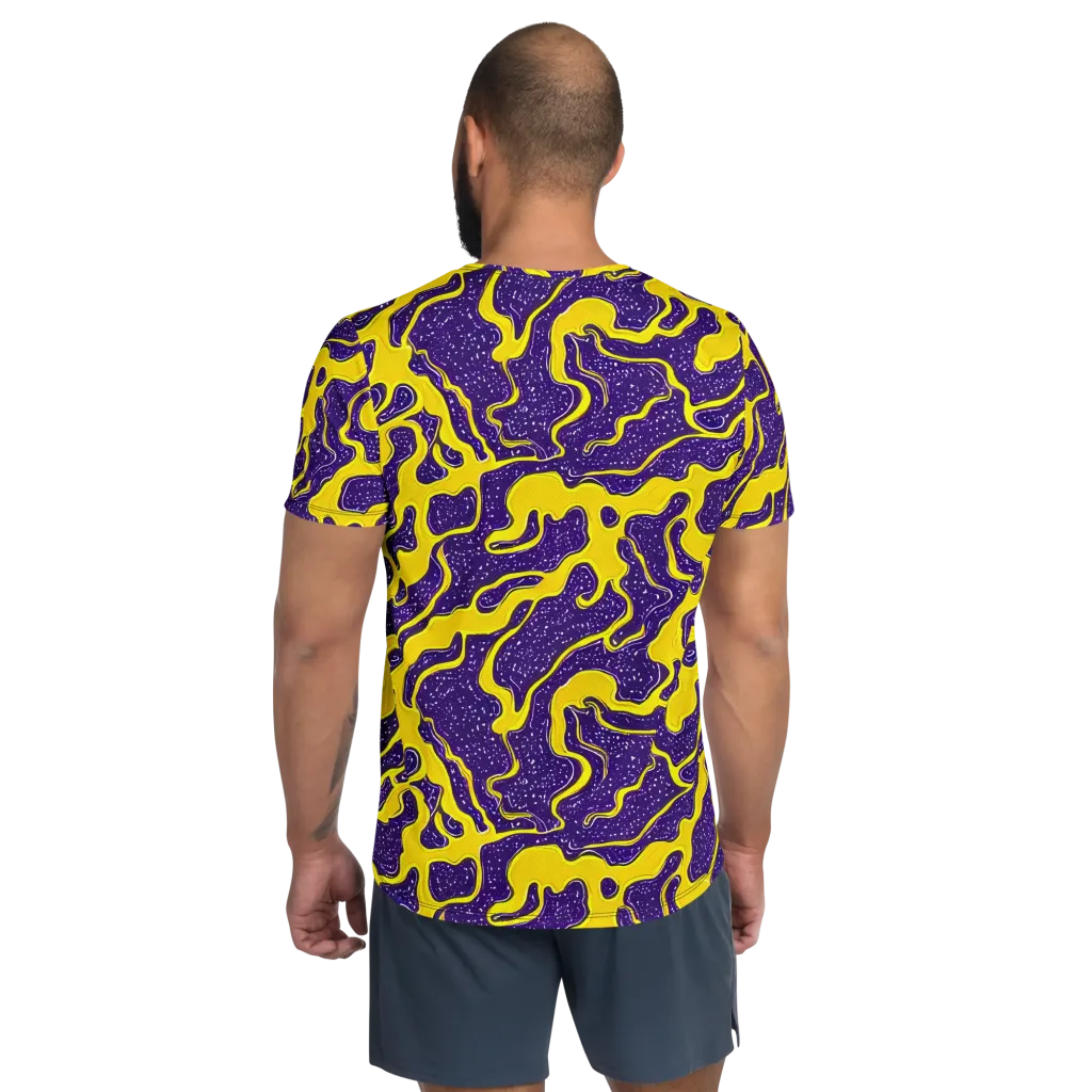 Lemon Nebula on Men's Athletic T-Shirt — Back