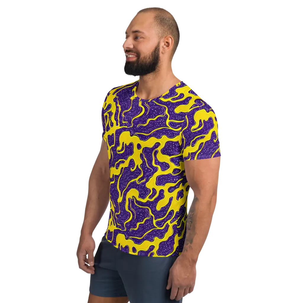 Lemon Nebula on Men's Athletic T-Shirt — Left