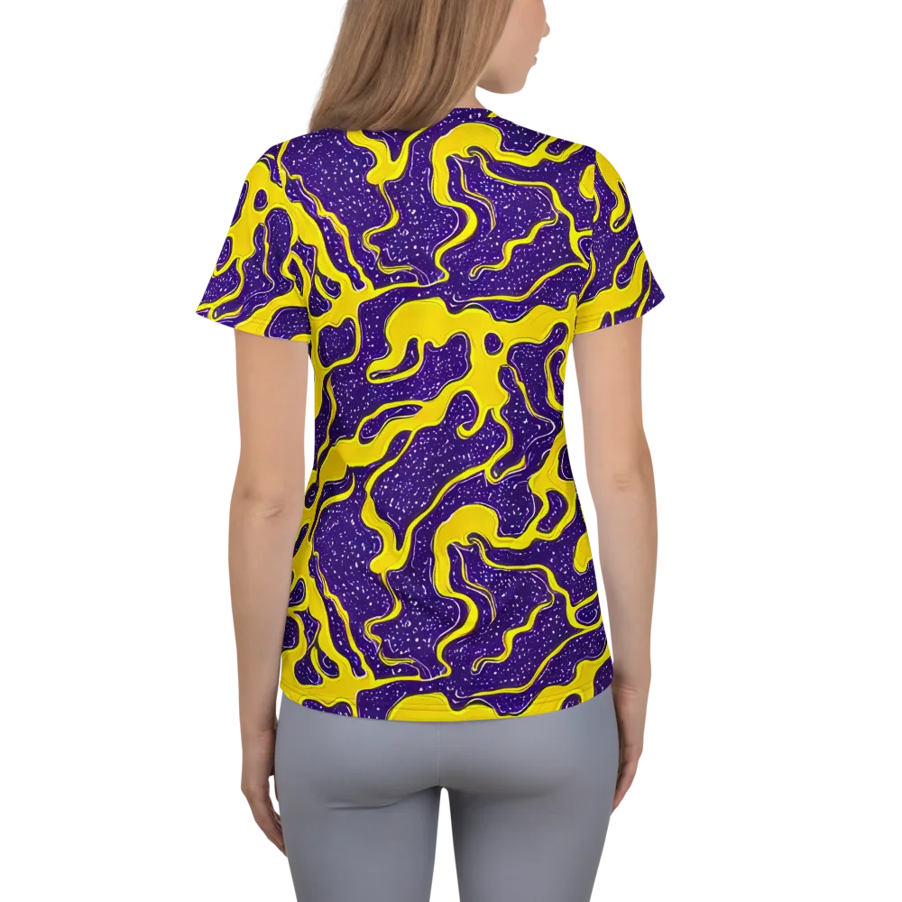 Lemon Nebula on Women's Athletic T-Shirt — Back