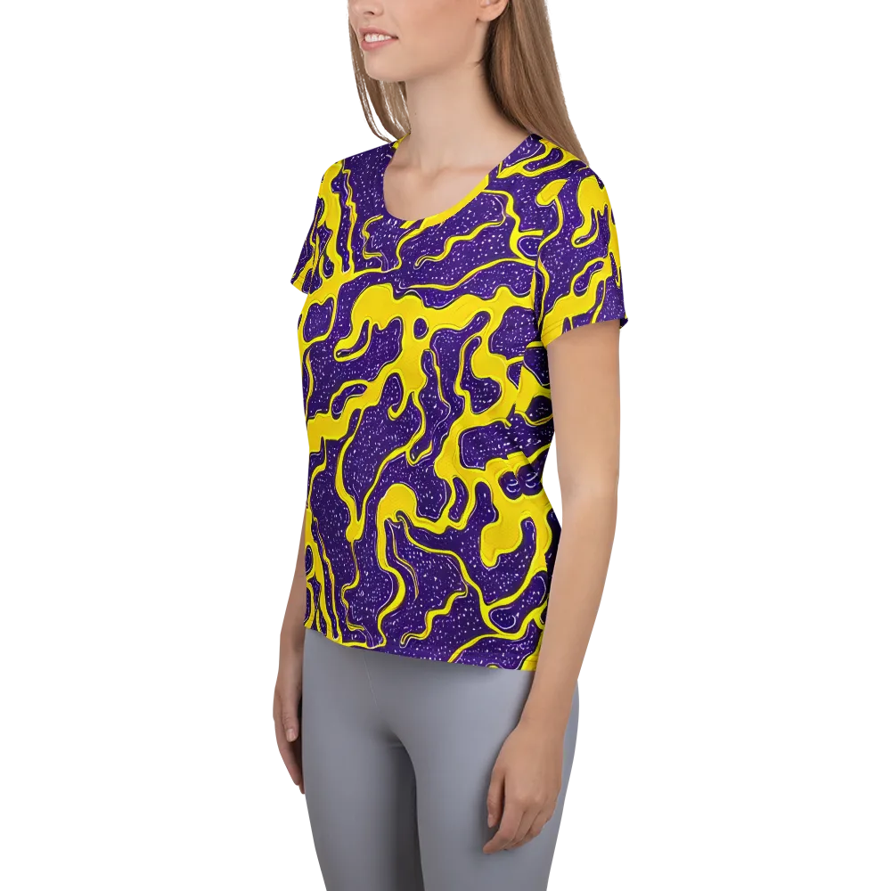 Lemon Nebula on Women's Athletic T-Shirt — Left