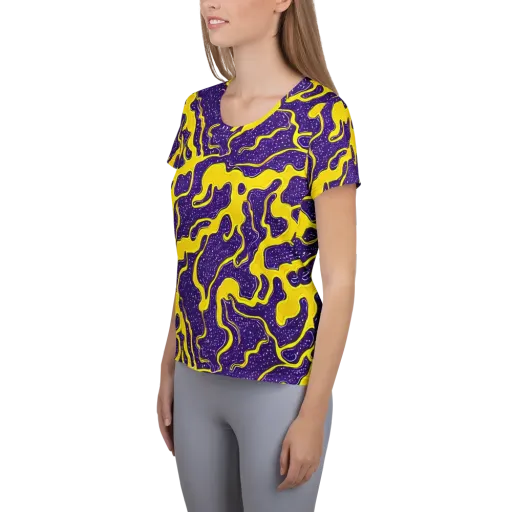 Lemon Nebula on a Women's Athletic T-Shirt