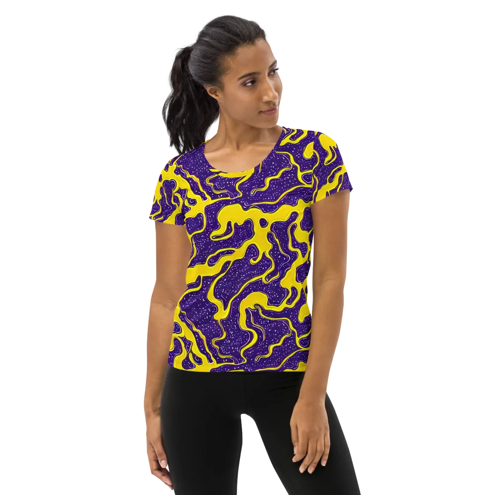 Lemon Nebula on Women's Athletic T-Shirt — Front