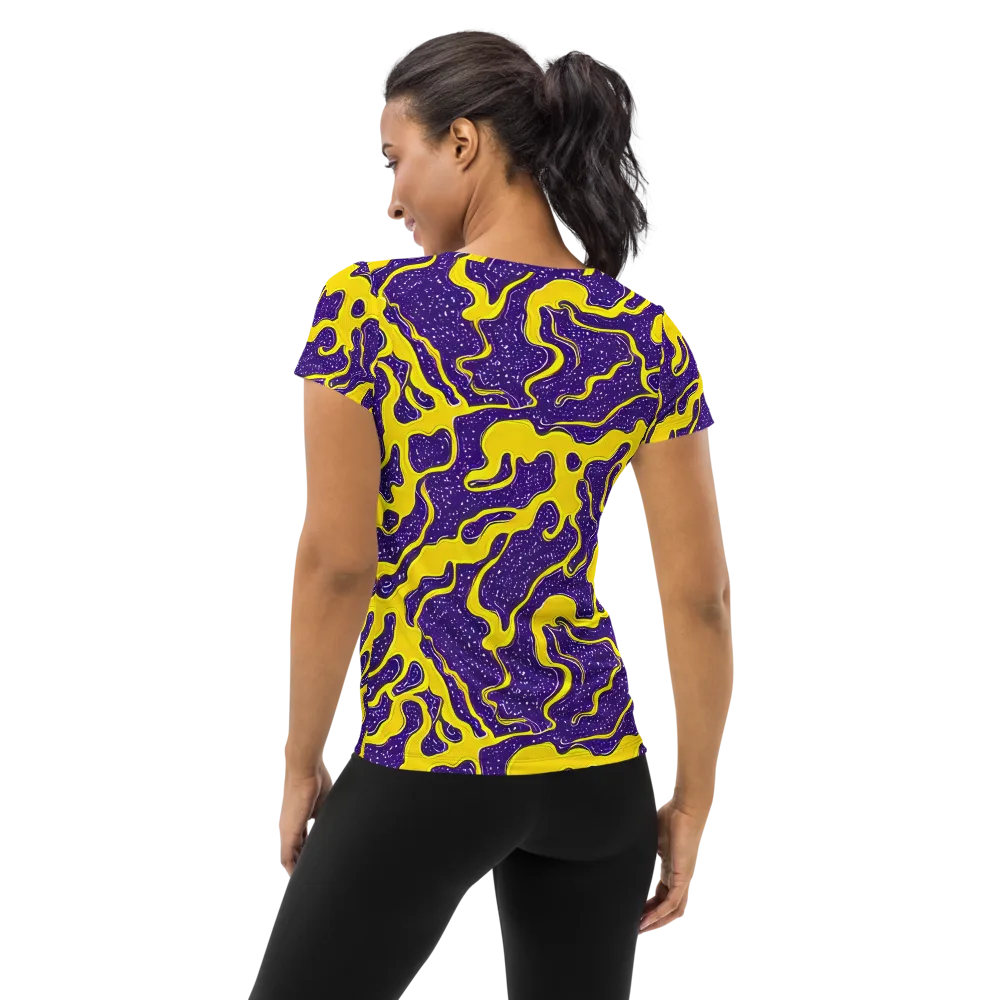 Lemon Nebula on Women's Athletic T-Shirt — Back