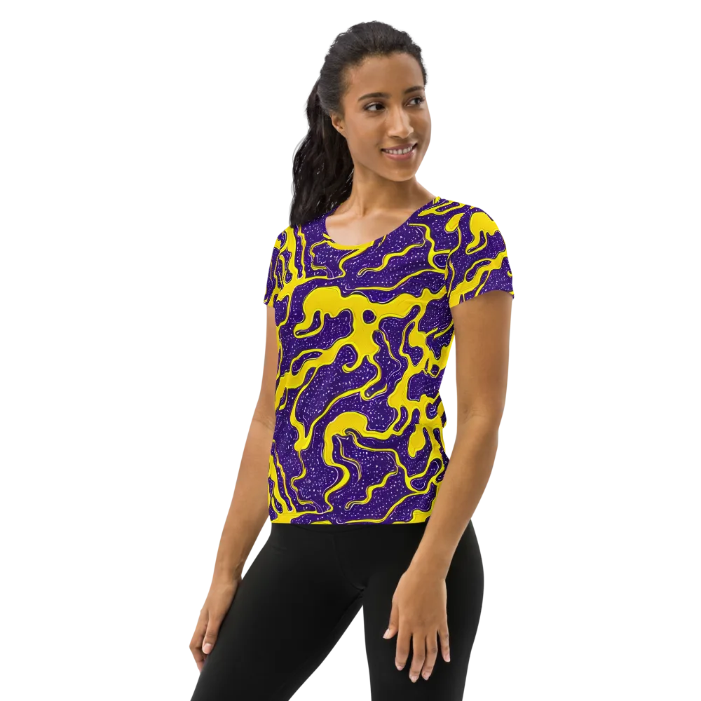 Lemon Nebula on Women's Athletic T-Shirt — Left
