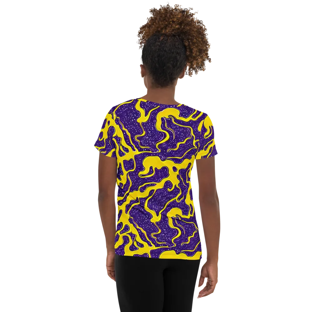 Lemon Nebula on Women's Athletic T-Shirt — Back