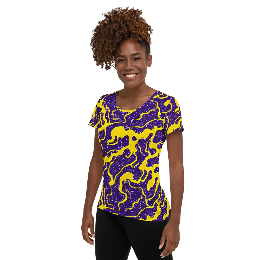 Lemon Nebula on Women's Athletic T-Shirt — Left