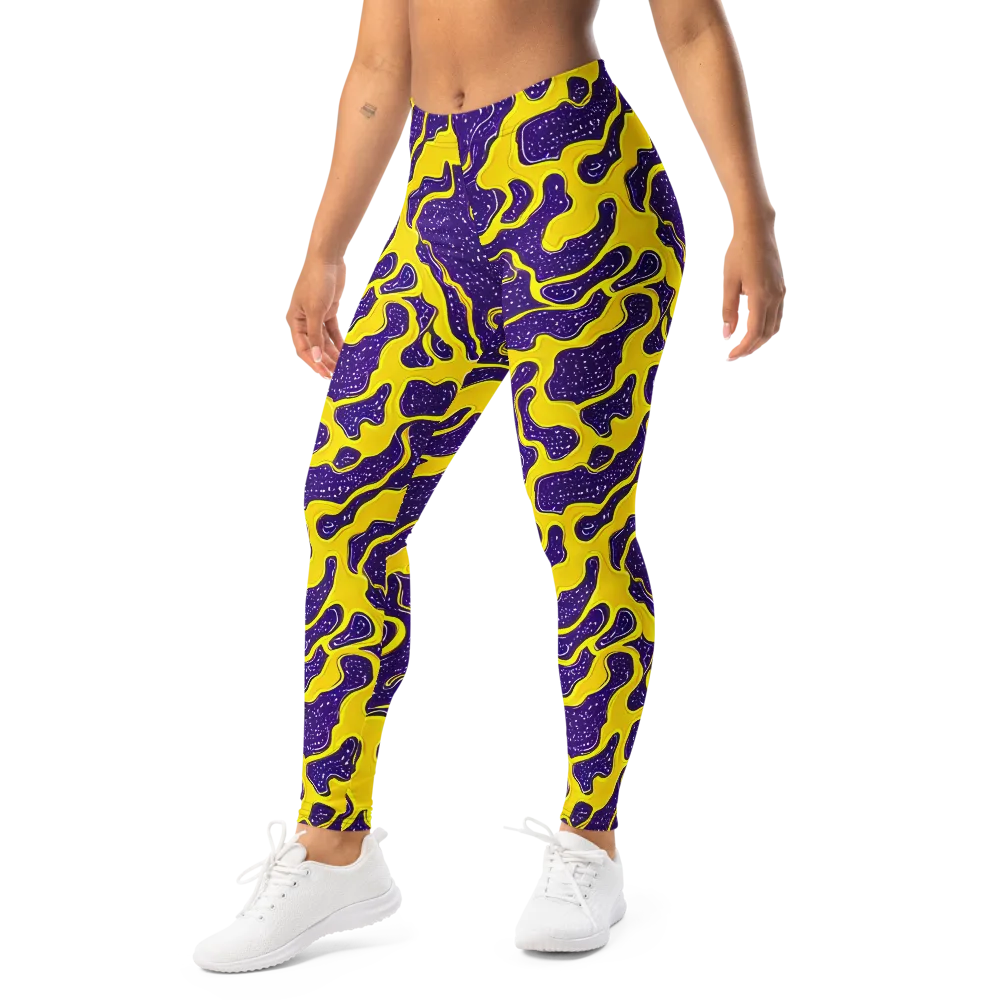 Lemon Nebula on Leggings — Left Front