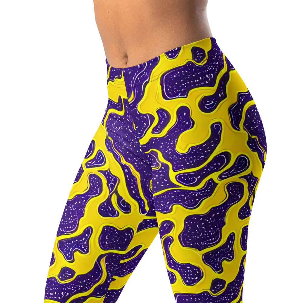 Lemon Nebula on Leggings — Left Front