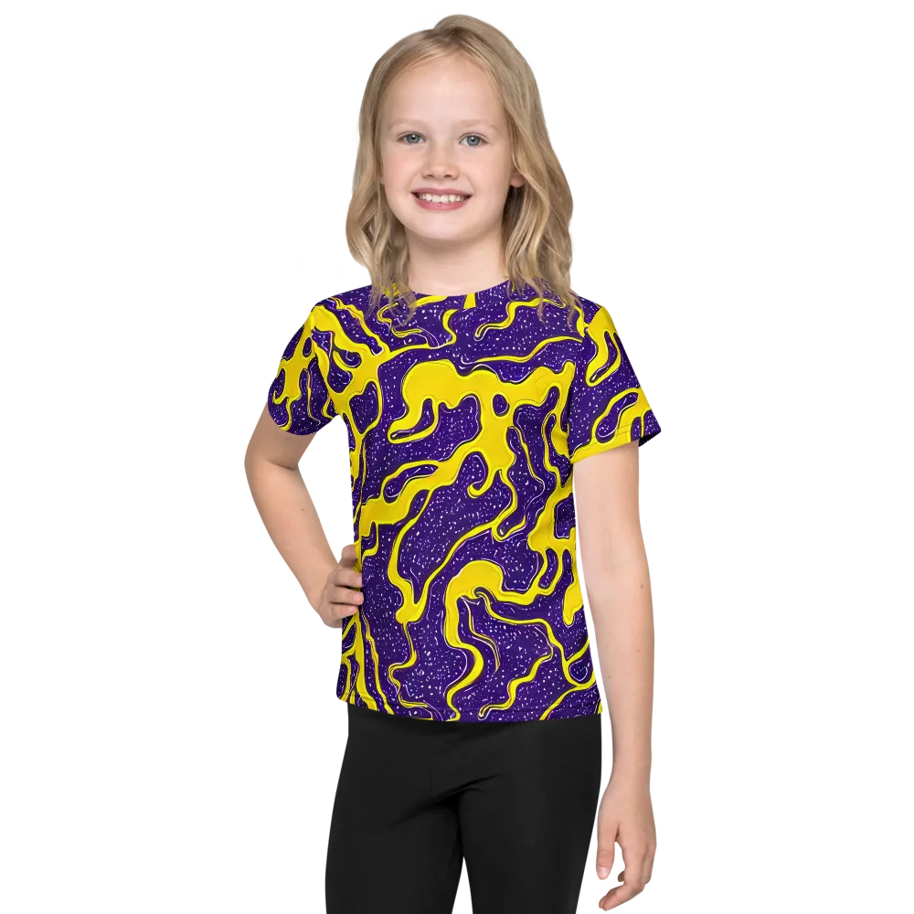 Lemon Nebula on Kids Crew Neck T-Shirt — Front