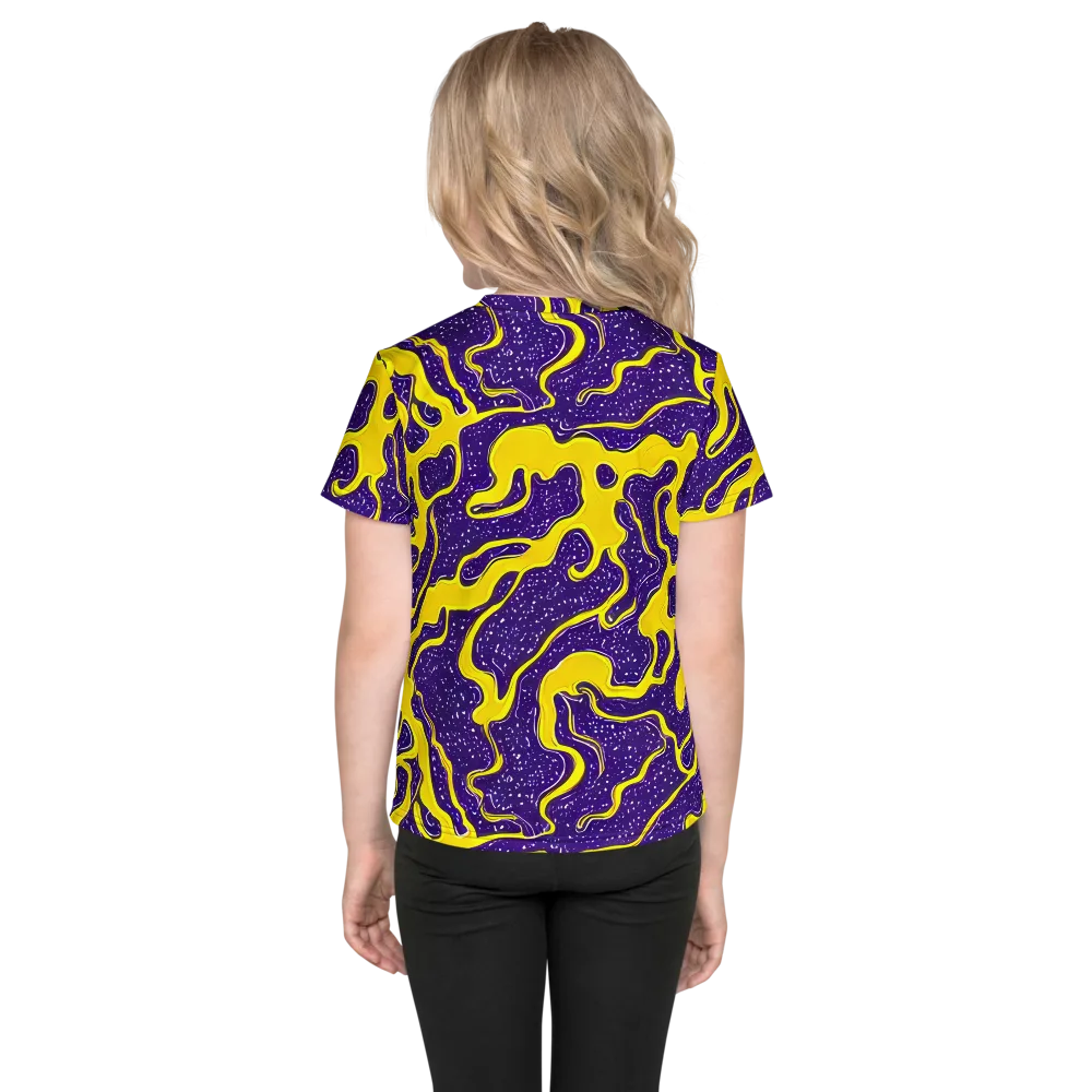 Lemon Nebula on Kids Crew Neck T-Shirt — Back