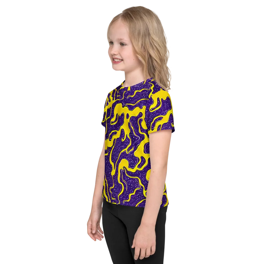 Lemon Nebula on Kids Crew Neck T-Shirt — Left