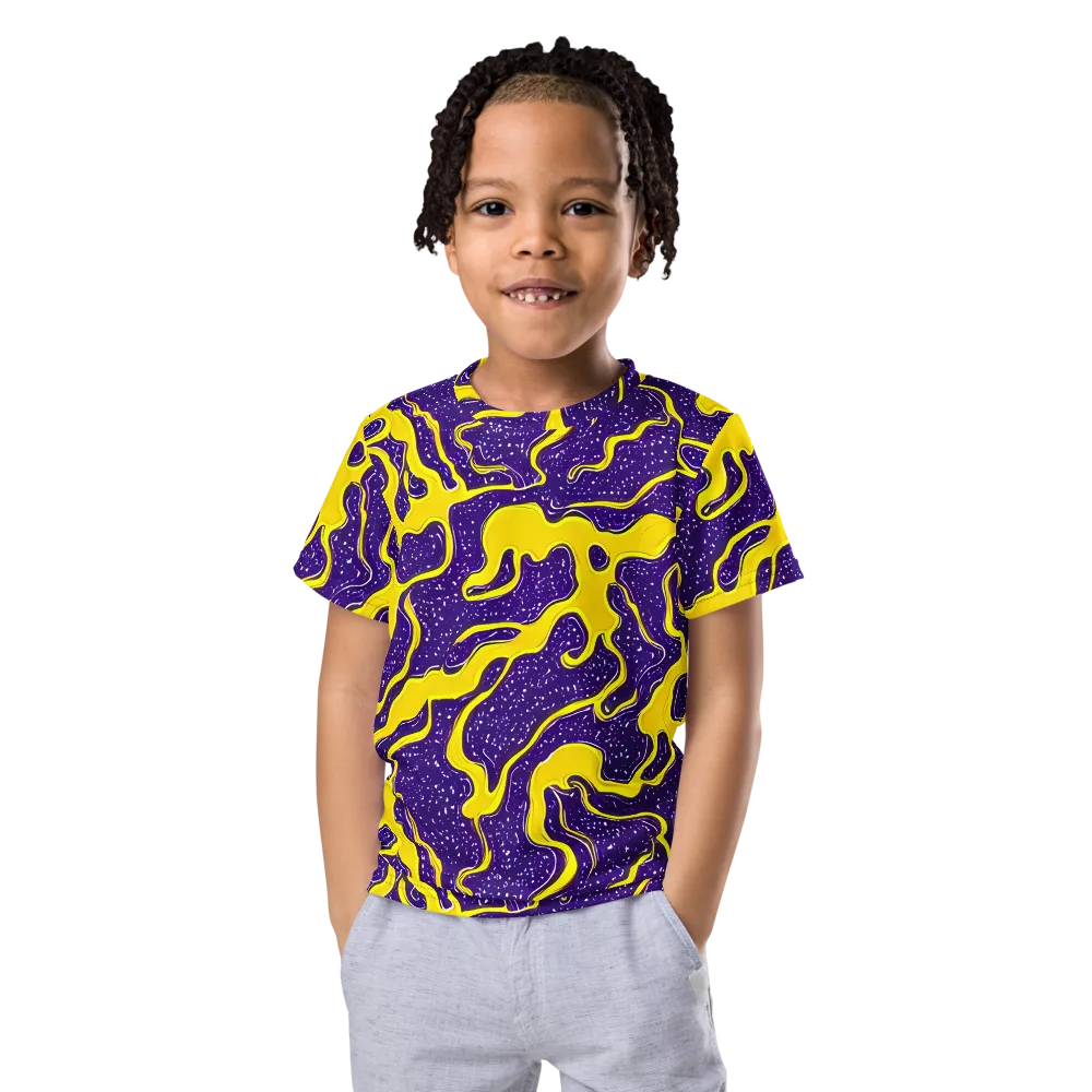 Lemon Nebula on Kids Crew Neck T-Shirt — Front