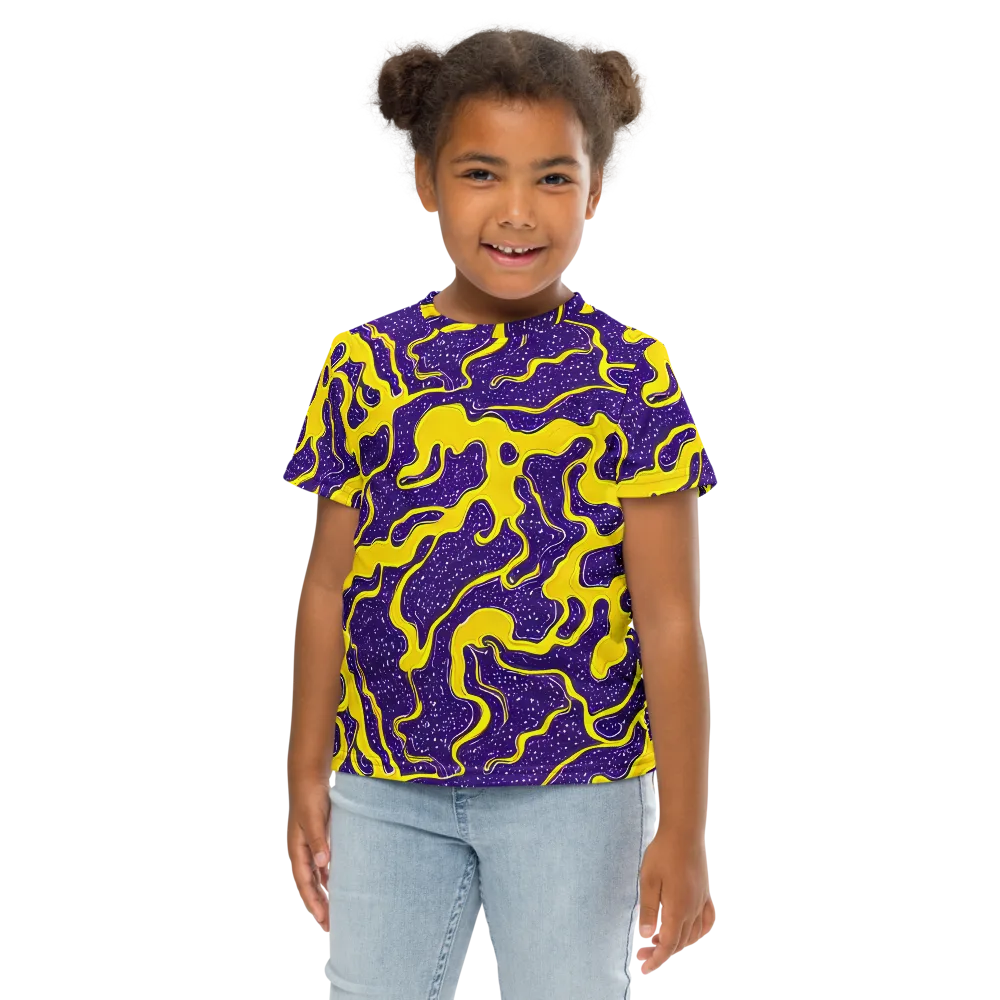 Lemon Nebula on Kids Crew Neck T-Shirt — Front