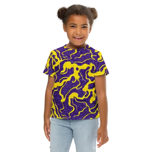 Lemon Nebula on a Kids Crew Neck T-Shirt