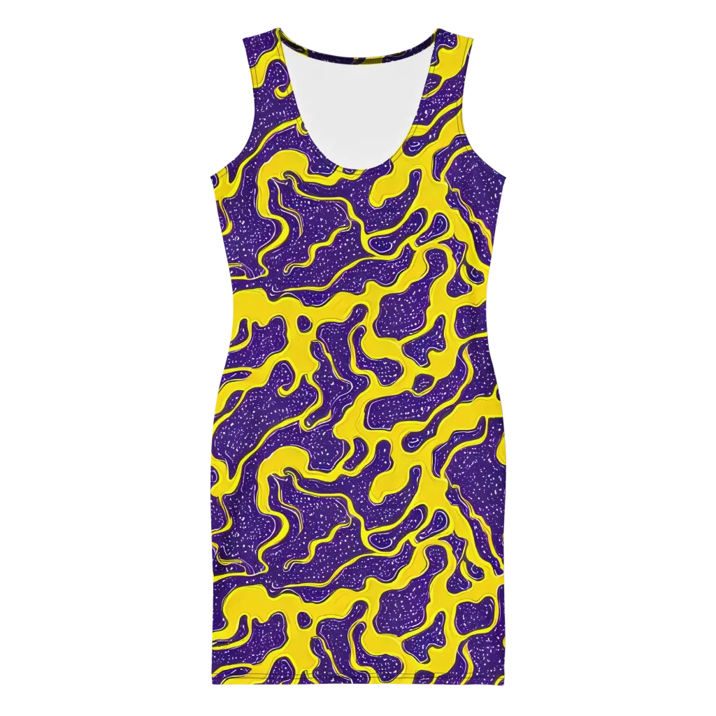 Lemon Nebula on Bodycon Dress — Front