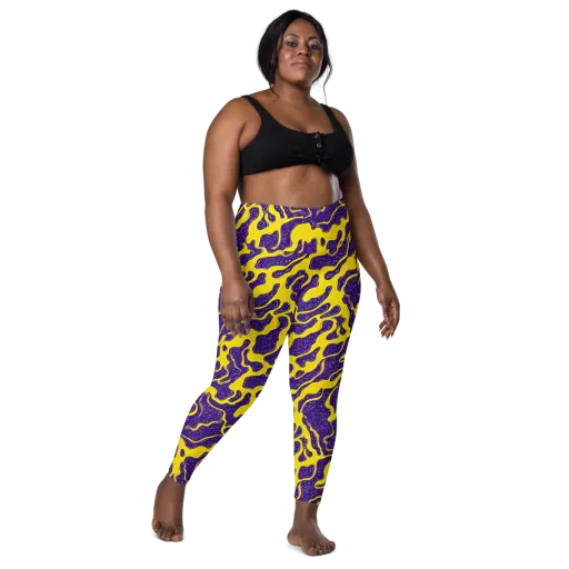 Lemon Nebula on a Leggings with Pockets