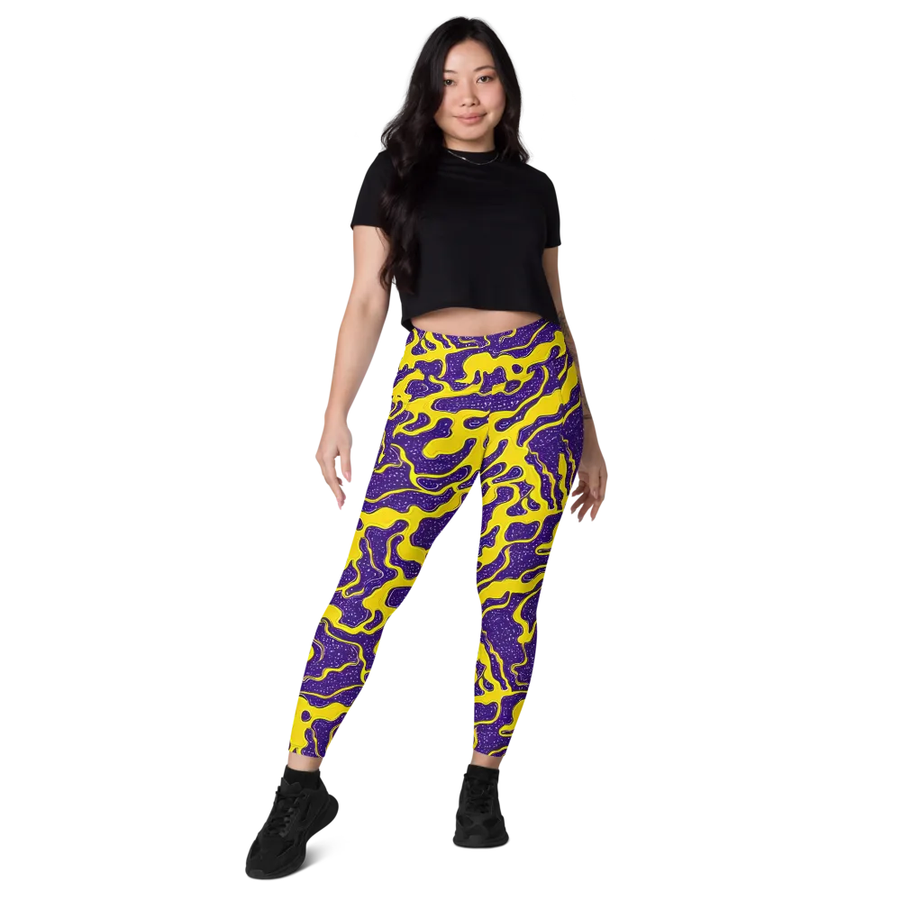 Lemon Nebula on Leggings with Pockets — Front