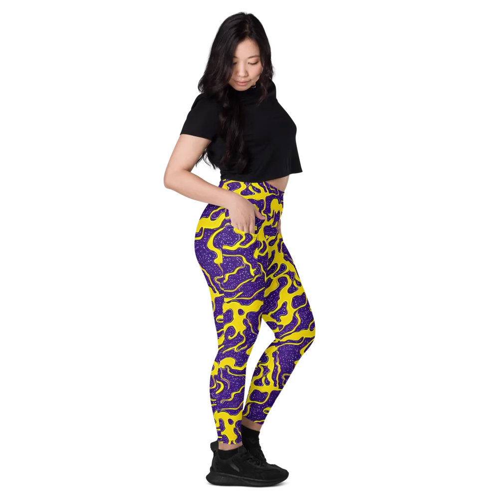 Lemon Nebula on Leggings with Pockets — Right