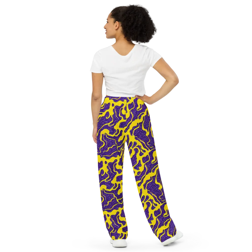 Lemon Nebula on Wide-Leg Pants — Back