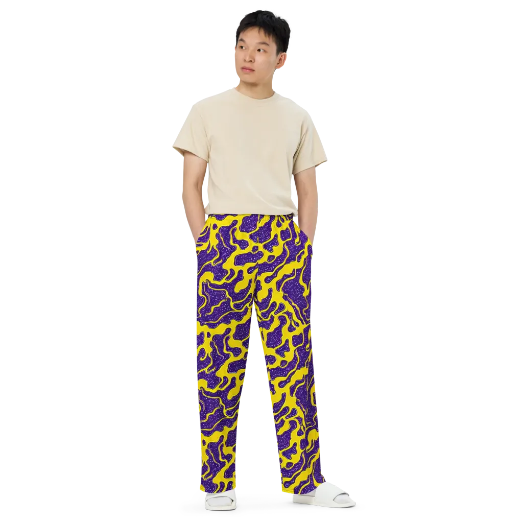 Lemon Nebula on Wide-Leg Pants — Front