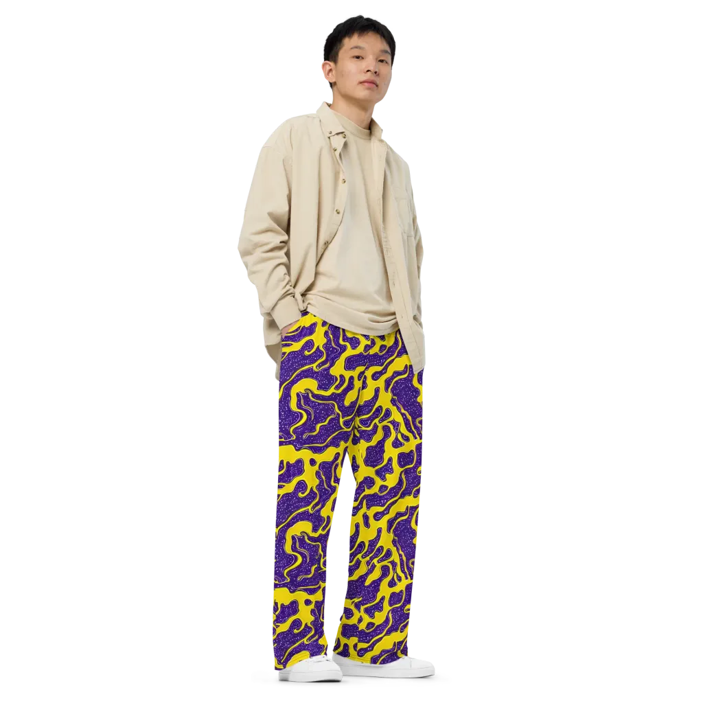 Lemon Nebula on Wide-Leg Pants — Right Front