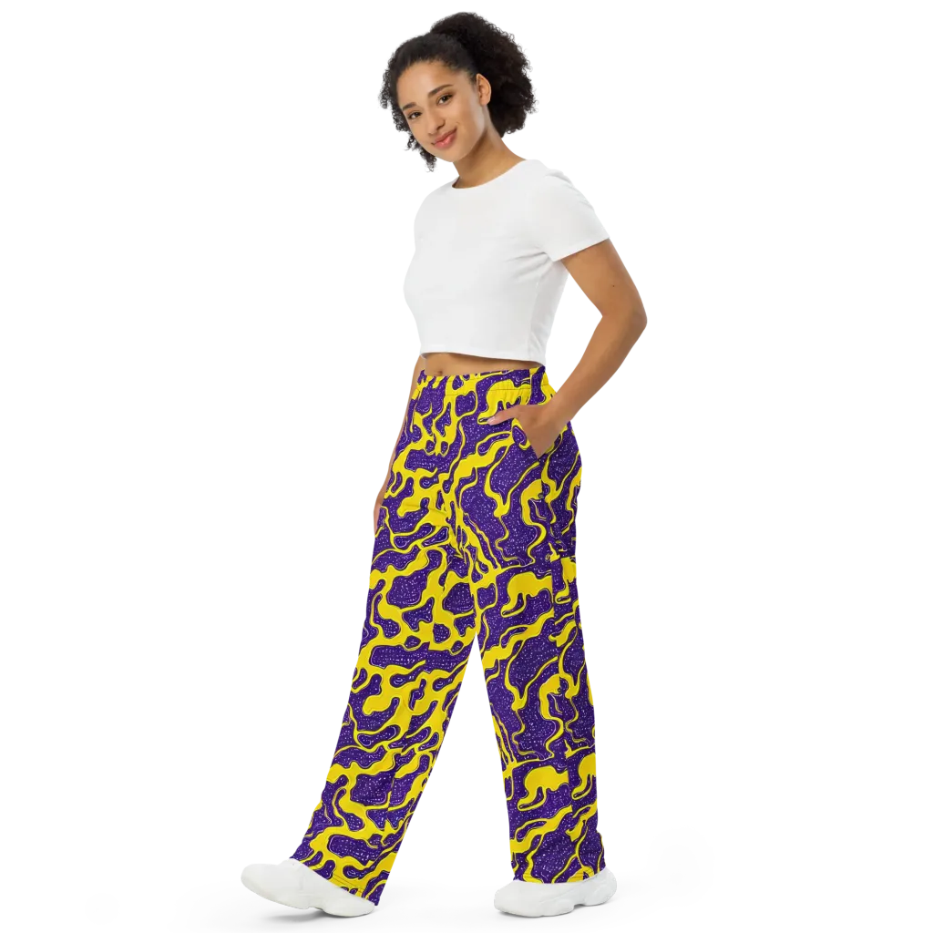 Lemon Nebula on Wide-Leg Pants — Left Front