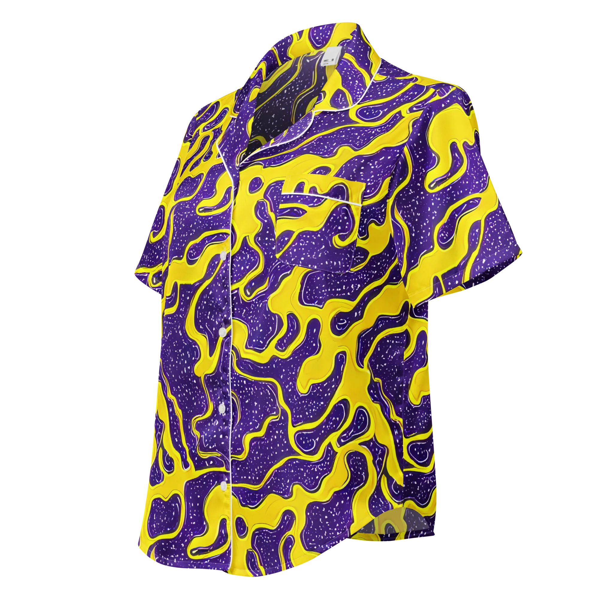 Lemon Nebula on Women's Short Sleeve Pajama Top — Left Front