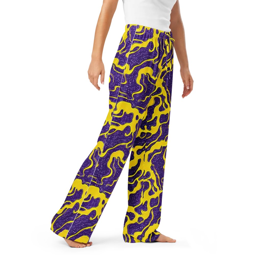 Lemon Nebula on Women's Pajama Pants — Right Front