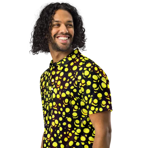 Luminous Scatter on a Men's Slim Fit Polo Shirt