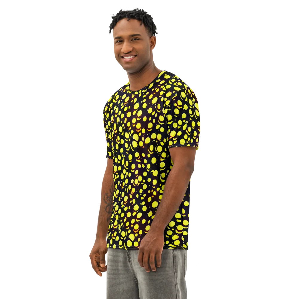 Luminous Scatter on Men's Cotton Crew Neck T-Shirt — Left Front