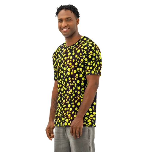 Luminous Scatter on a Men's Cotton Crew Neck T-Shirt