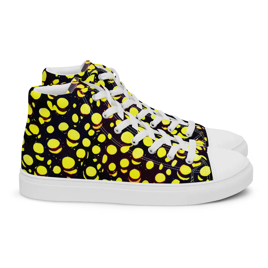 Luminous Scatter on Women's High Top Canvas Shoes — Right