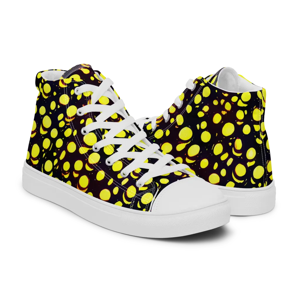 Luminous Scatter on Women's High Top Canvas Shoes — Right