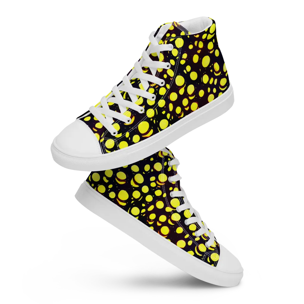 Luminous Scatter on Women's High Top Canvas Shoes — Front