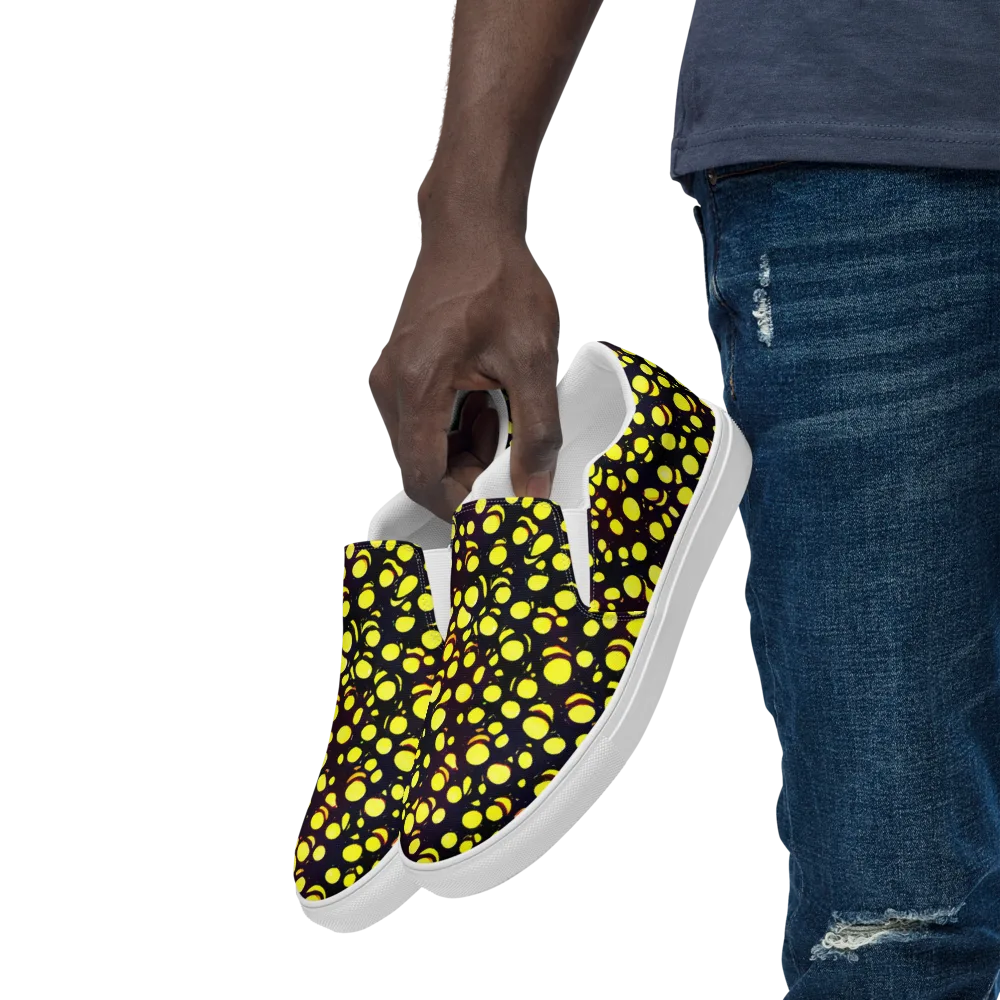 Luminous Scatter on Men's Slip-On Canvas Shoes — Left Front