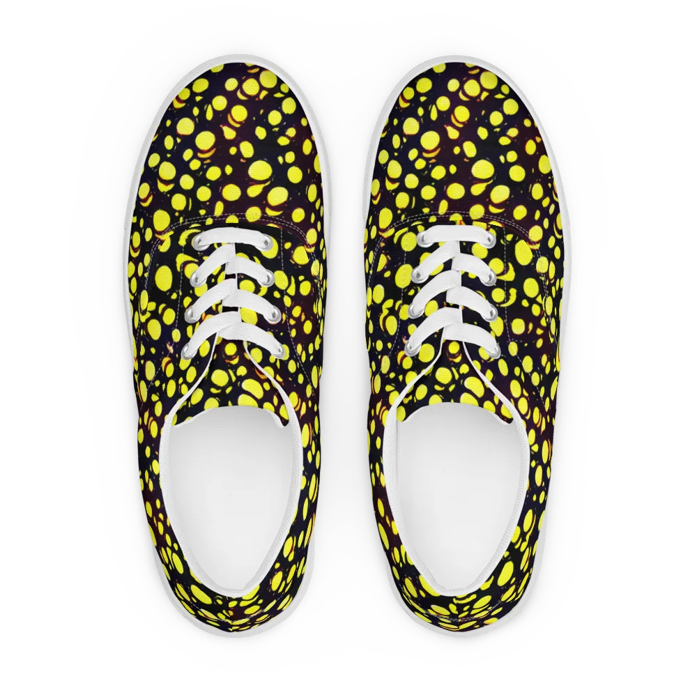 Luminous Scatter on Men's Lace-Up Canvas Shoes — Front