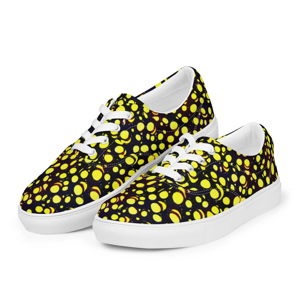 Luminous Scatter on Men's Lace-Up Canvas Shoes — Left Front