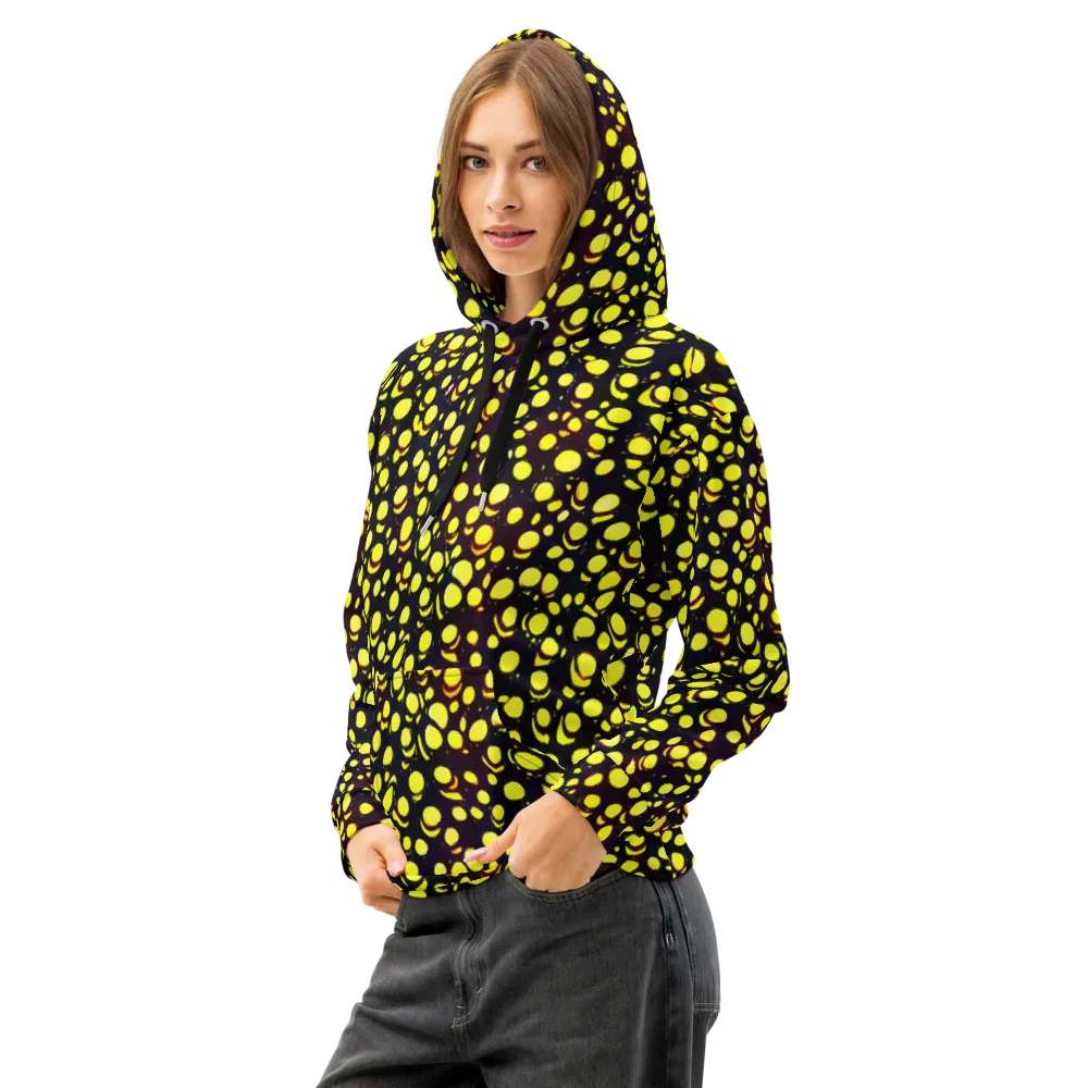 Luminous Scatter on Cotton Hoodie — Left Front