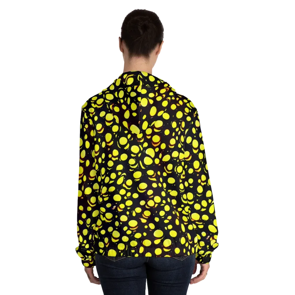 Luminous Scatter on Women's Full-Zip Hoodie — Back On Person