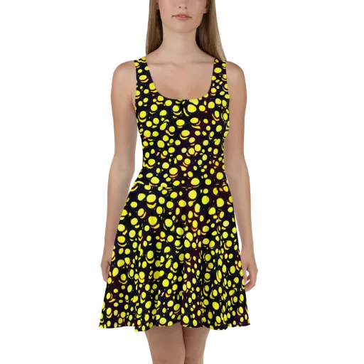 Luminous Scatter on a Skater Dress