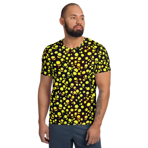 Luminous Scatter on a Men's Athletic T-Shirt