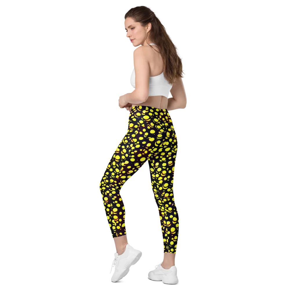 Luminous Scatter on Leggings with Pockets — Left Back