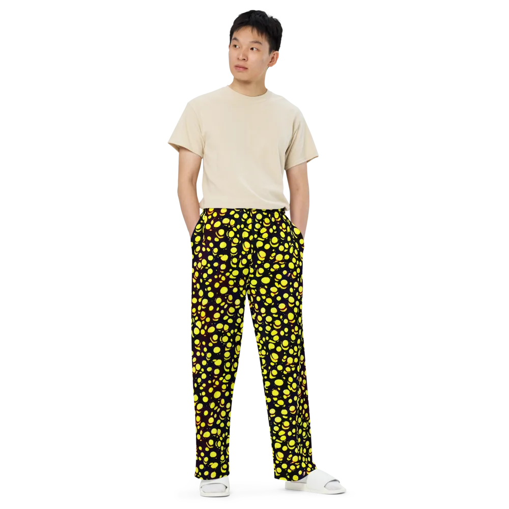Luminous Scatter on Wide-Leg Pants — Front